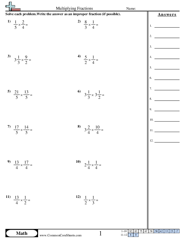 5.nf.4a Worksheets - Multiplying Fractions worksheet